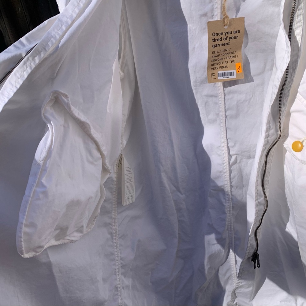 Vintage 90s History Repeats White Parka Trench Coat Jacket Cotton Parisian - Picture 10 of 16